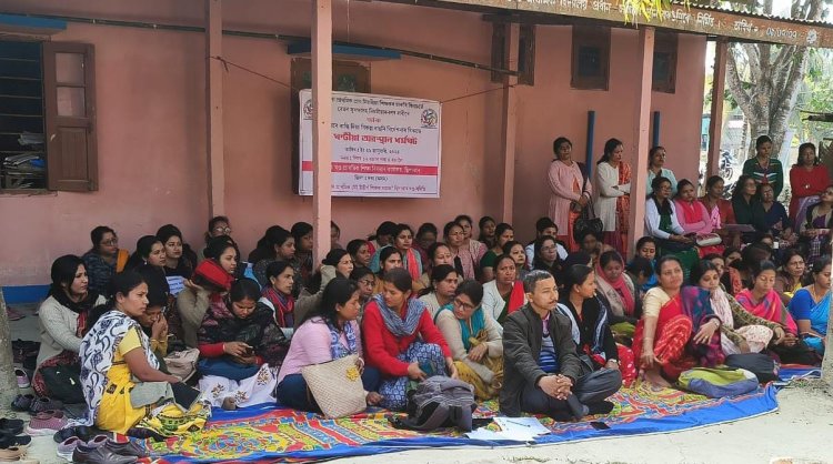ছিপাঝাৰ শিক্ষাখণ্ডত প্ৰায় নিয়মীয়া শিক্ষকৰ অৱস্থান ধৰ্মঘট